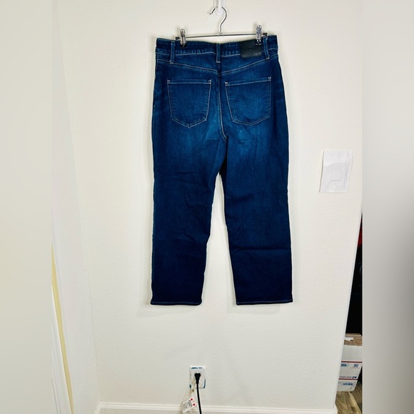 Express Mid-Rise Wide Leg Crop Jeans Size 8 Dark Wash Stretch Denim - Picture 6 of 9